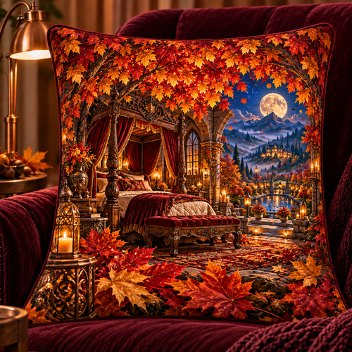 Crownfire Autumn Bedroom Quilted Cushion Cover