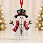 Snowman Globe Cash Tube Christmas Ornament