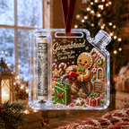 Gingerbread Fuel Can Cash Holder Christmas Ornament