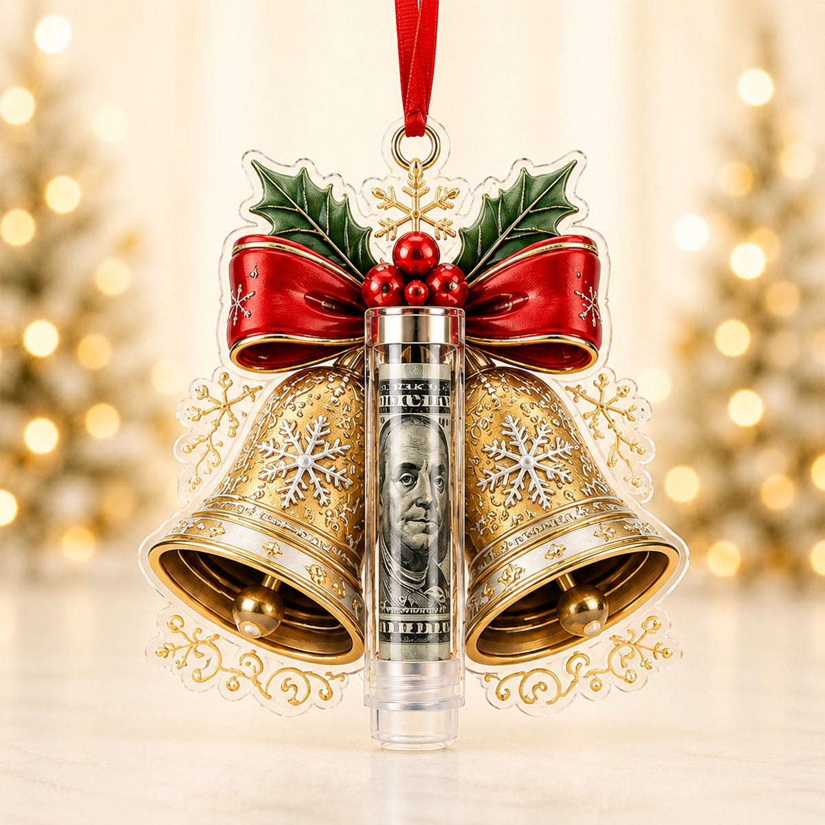 Double Bells Holder Cash Ornament