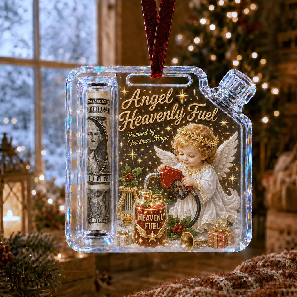 Christmas Angel Fuel Can Cash Holder Ornament