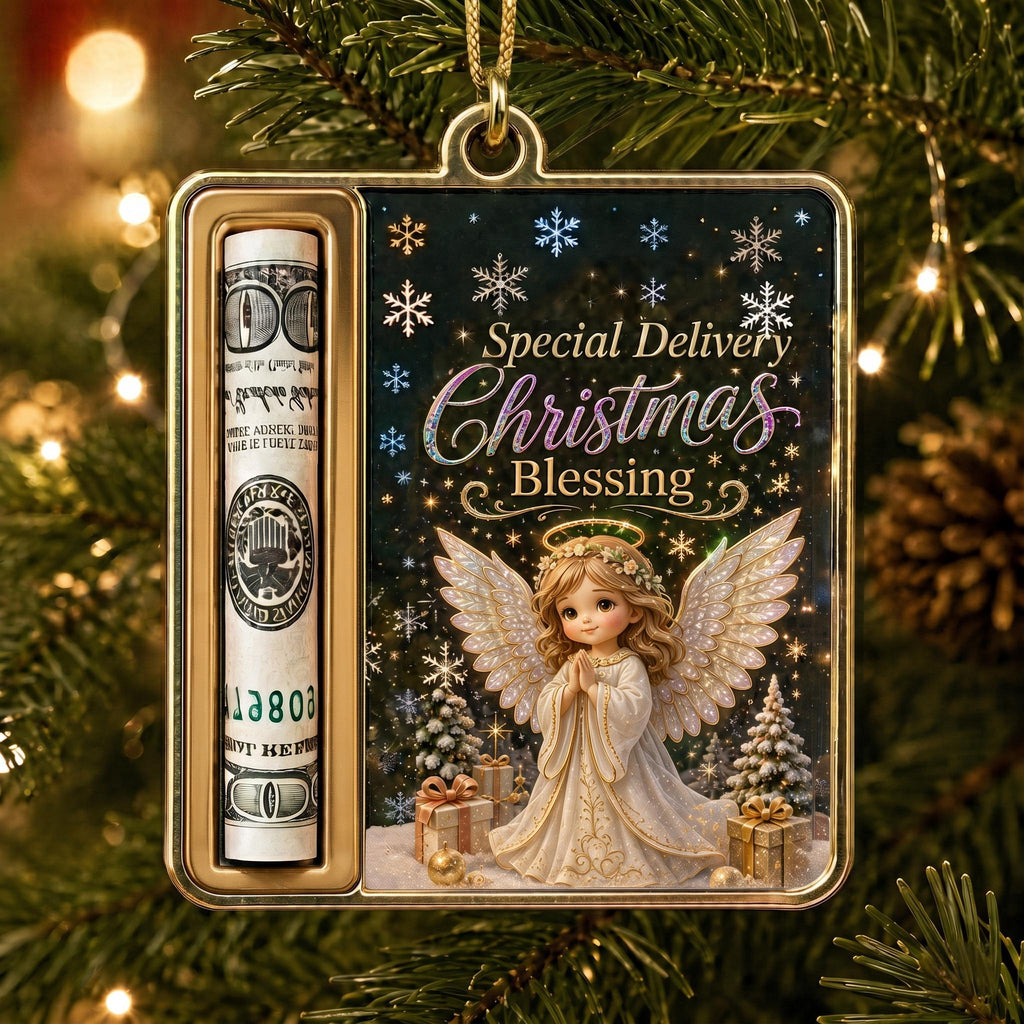 Angel Santa Note Cash Holder Christmas Ornament