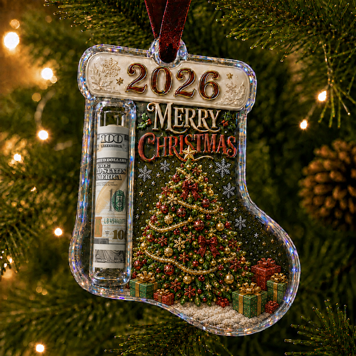Christmas Tree Cash Clip Ornament