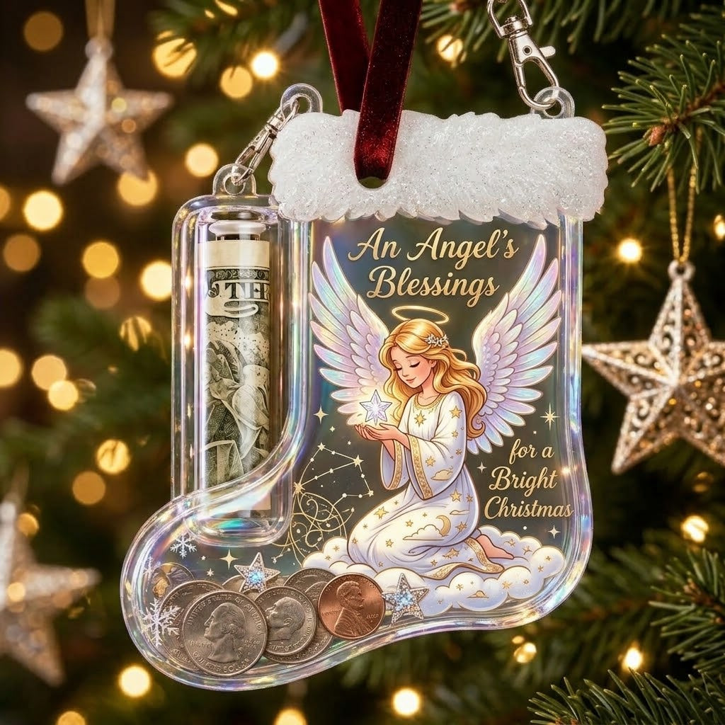 Angel's Blessings Stocking Cash Holder Ornament