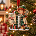 Elf Payday Holder Cash Ornament