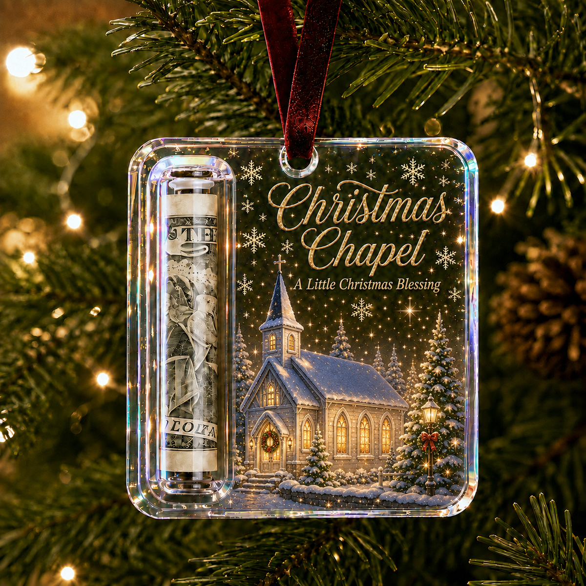 Christmas Chapel Classic Cash Holder Ornament