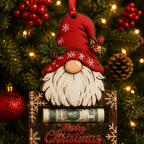 Christmas Gnome Classic Cash Holder Ornament