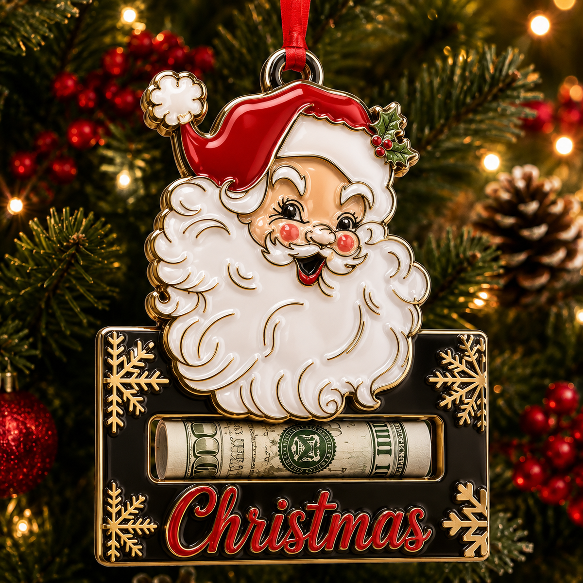Santa Claus Holder Cash Ornament