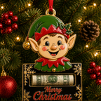 Winking Elf Black Plaque Cash Holder Ornament