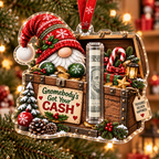 Treasure Chest Gnome Cash Holder Christmas Ornament