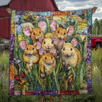 A Field of Whimsy Quilted Blanket printed blanket