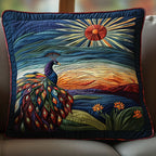 A Plumed Path Through Paradise Quilted Cushion Cover printed cushion cover