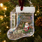 Santa Sleigh Stocking Cash Holder Christmas Ornament