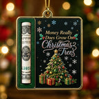 Christmas Tree Santa Note Cash Holder Ornament