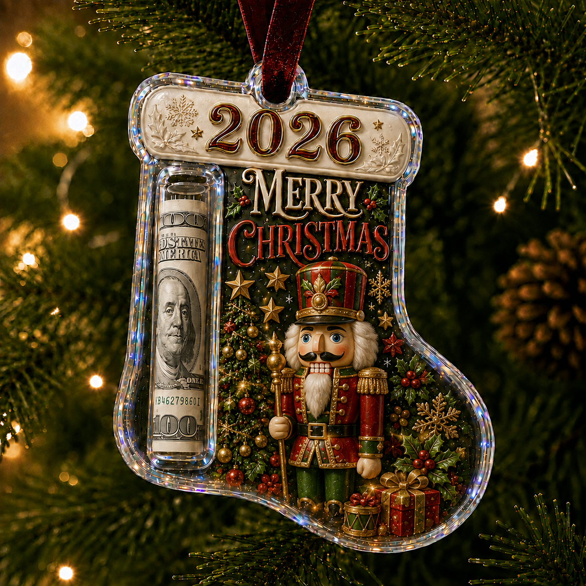 Nutcracker Cash Clip Christmas Ornament