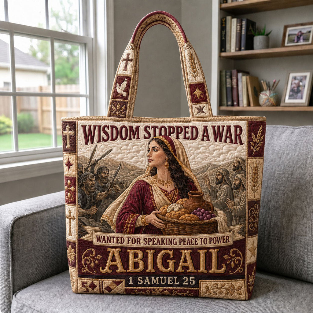 Abigail Wisdom 1 Samuel 25 Quilted Tote Bag printed quilted tote bag