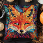 Abstract Fox Quilted Cushion Cover printed cushion cover