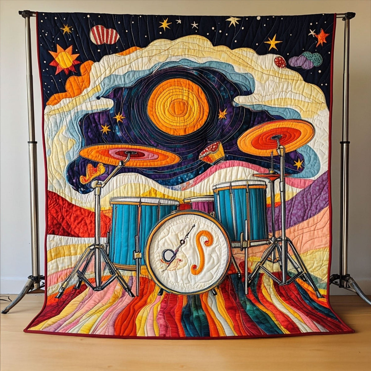 Abstract Rhythm Quilted Blanket printed blanket