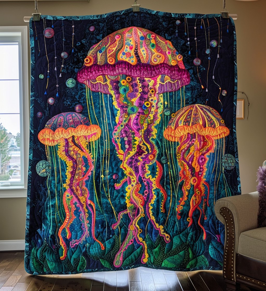 Abyssal Dreams Quilted Blanket printed blanket