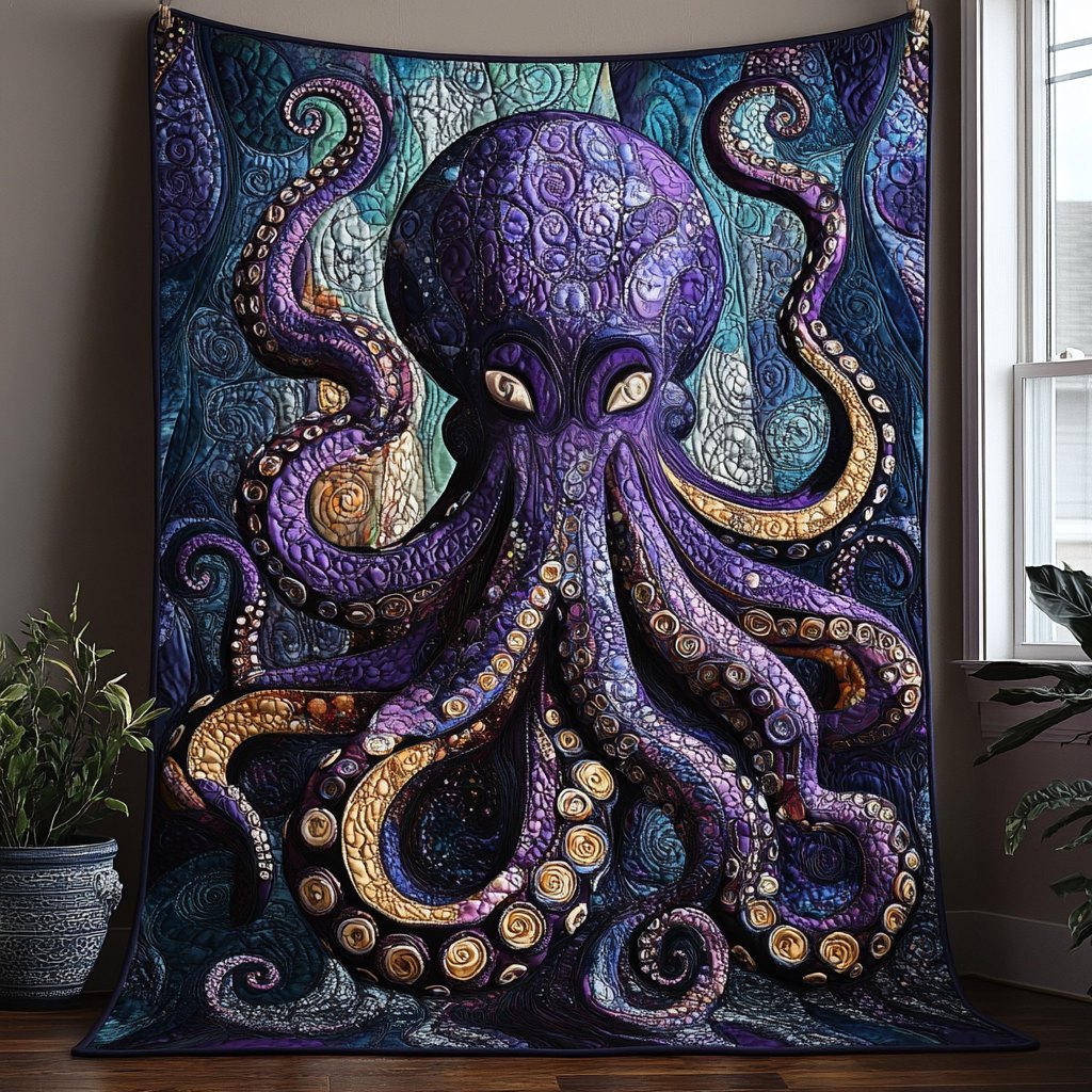 Abyssal Secrets Quilted Blanket printed blanket