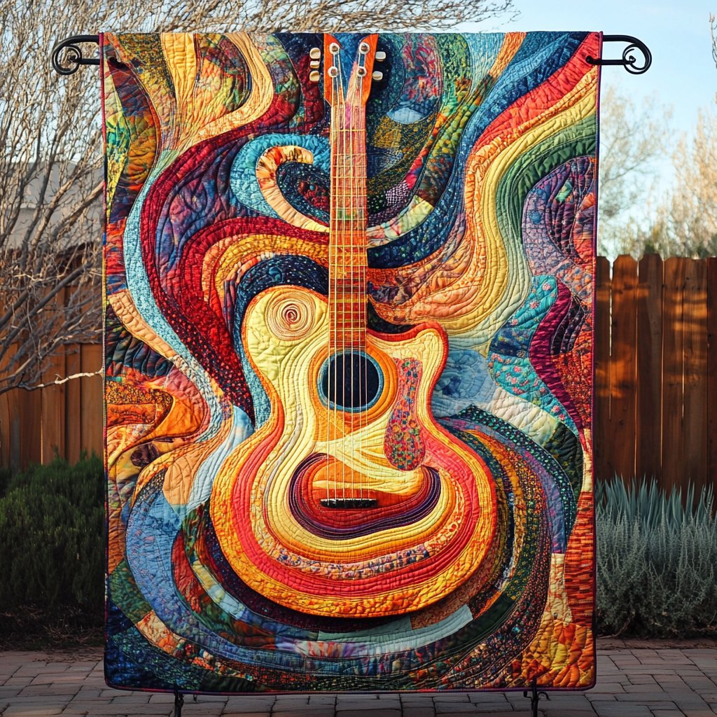 Acoustic Canvas Quilted Blanket printed blanket