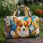 Adorable Corgi Quilted Duffle Bag printed duffle bag