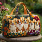 Adorable Corgi Quilted Duffle Bag printed duffle bag