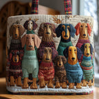 Adorable Dachshund Quilted Tote Bag printed tote bag