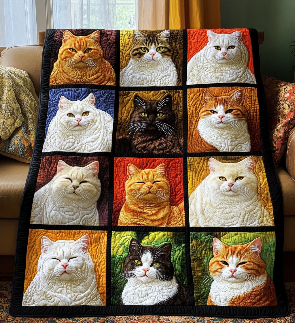 Adorable Kitten Quilted Blanket printed blanket
