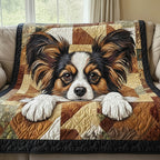 Adorable Papillon Quilted Blanket printed blanket