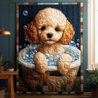 Adorable Poodle Quilted Blanket printed blanket