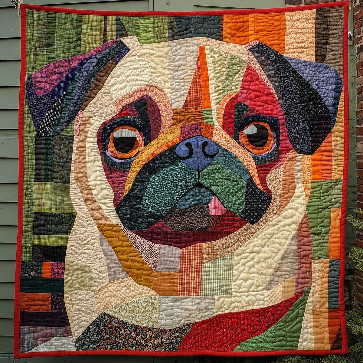 Adorable Pug Puppy Quilted Blanket printed blanket