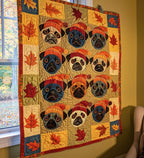 Adorable Pugs Quilted Blanket printed blanket