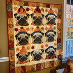Adorable Pugs Quilted Blanket printed blanket