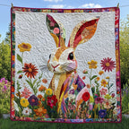 Adorable Rabbit Quilted Blanket printed blanket