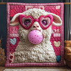 Adorable Sheep Gift For Her Quilted Blanket printed blanket