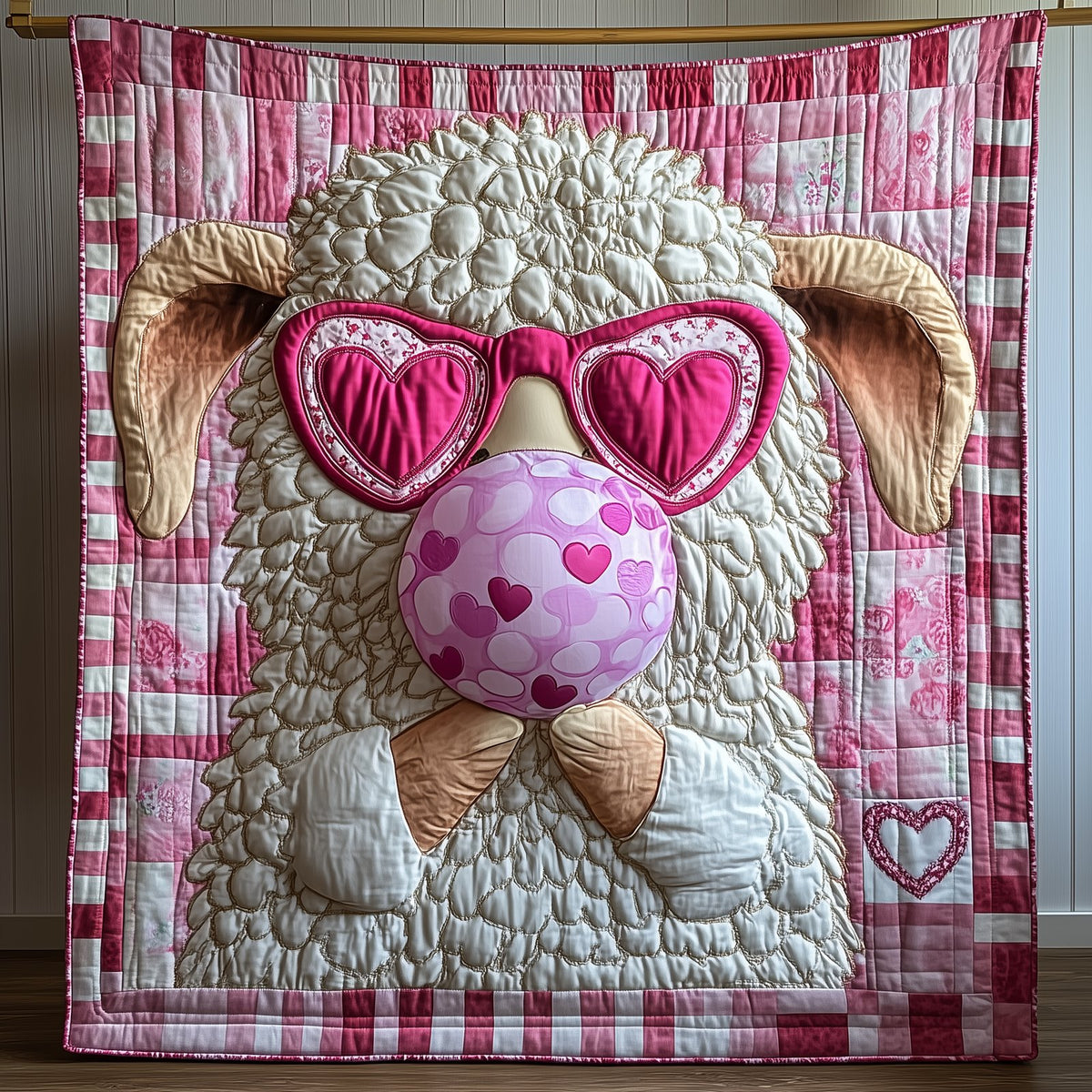 Adorable Sheep Gift For Her Quilted Blanket printed blanket