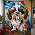 Adorable Shih Tzu Quilted Blanket printed blanket