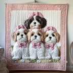 Adorable Shih Tzu Quilted Blanket printed blanket
