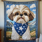 Adorable Shih Tzu Quilted Blanket printed blanket