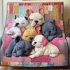 Adorable Sleepy French Bulldogs Quilted Blanket printed blanket