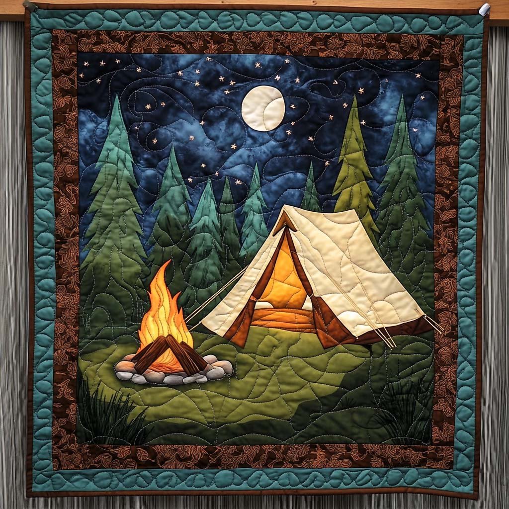 Adventure Camp Quilted Blanket printed blanket