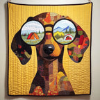 Adventure Dachshund Quilted Blanket printed blanket