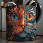 Aesthetic Cat Quilted Laundry Hamper printed laundry hamper