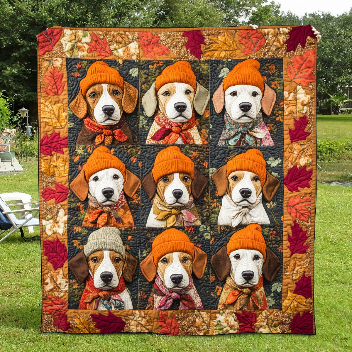Affectionate Beagles Quilted Blanket printed blanket