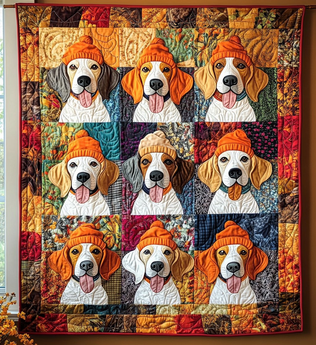 Affectionate Beagles Quilted Blanket printed blanket