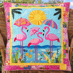 Affectionate Flamingo Quilted Cushion Cover printed cushion cover