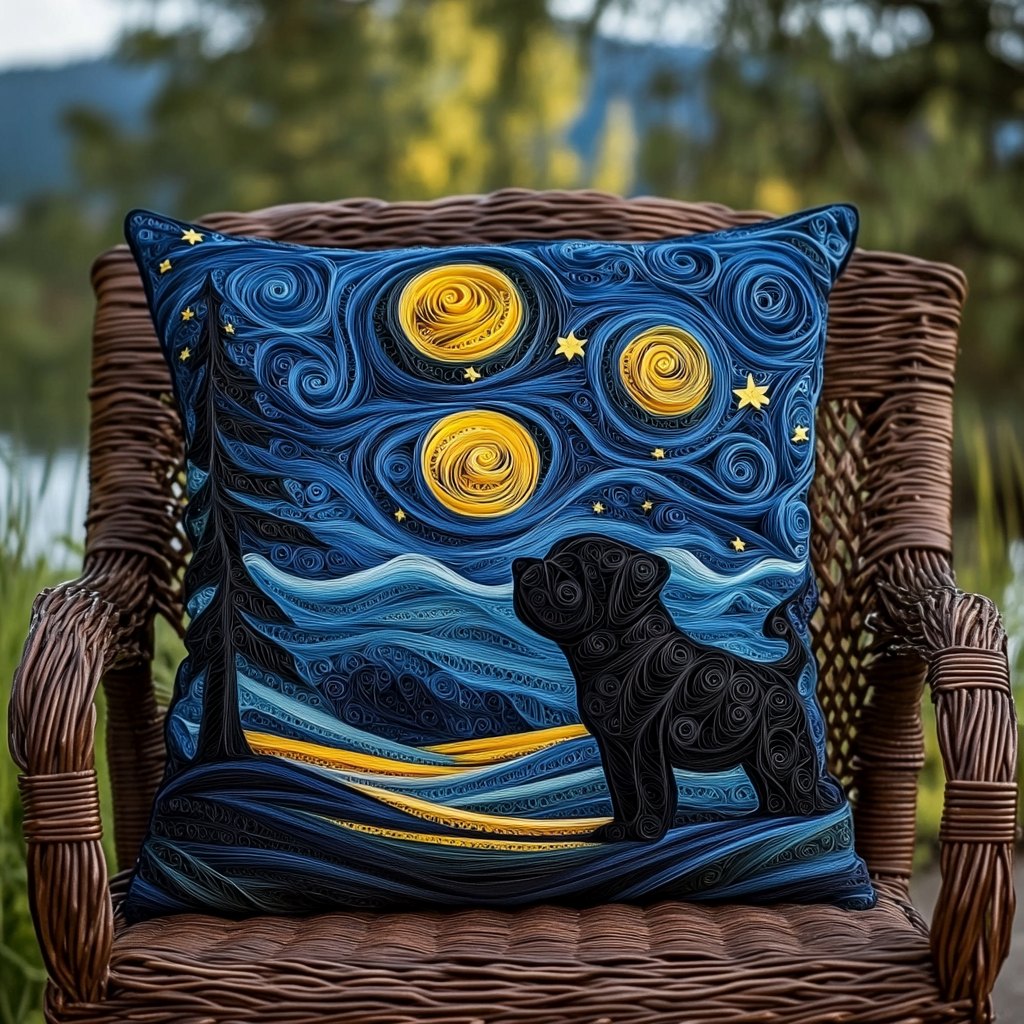 Affectionate Pugs Quilted Cushion Cover printed cushion cover
