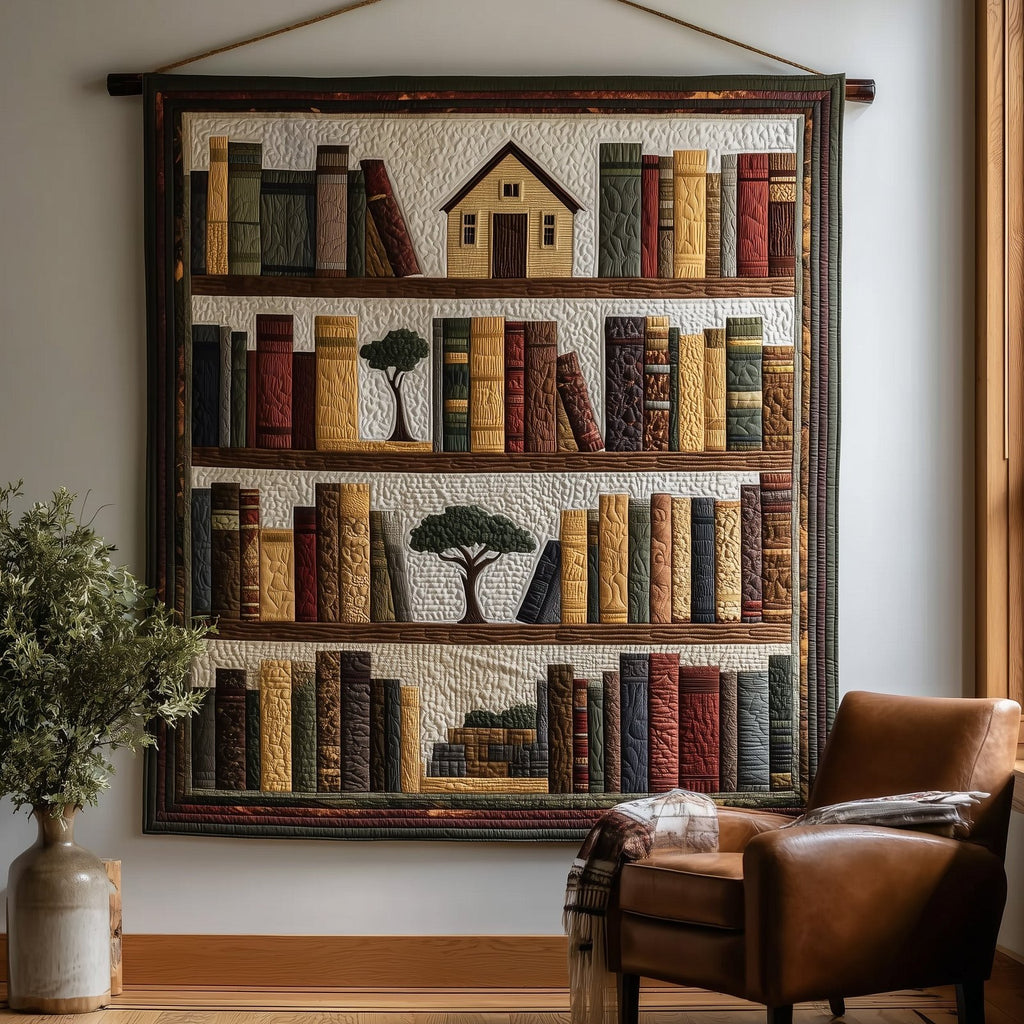 Africa Bookshelf Quilted Blanket printed blanket