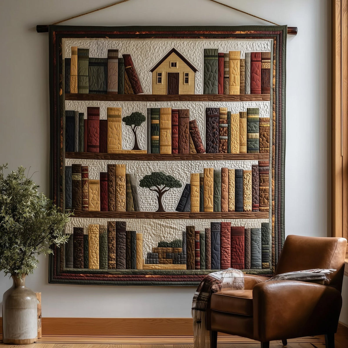 Africa Bookshelf Quilted Blanket printed blanket